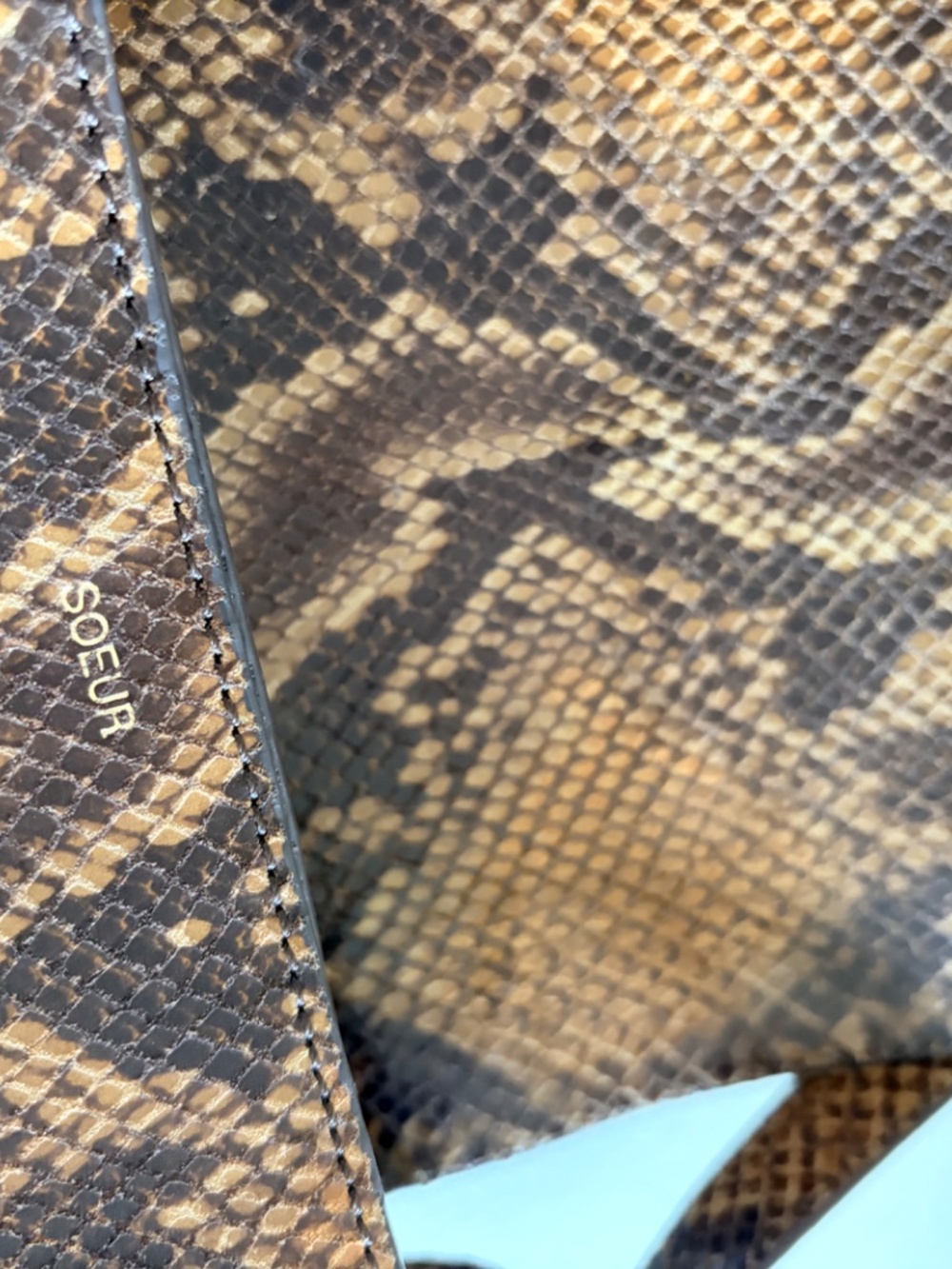 SOEUR Paris Snake Embossed Leather Crossbody Bag French Designer Matching Belt A - Picture 2 of 11